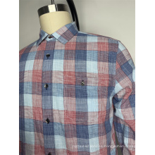 Camisa a cuadros Poplin de gradiente de color múltiple